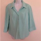 MSRP $79.50 Coldwater Creek Women's Green Button Down Shirt/Top/Blouse Size L