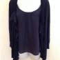 August Silk Women's Dark Blue Knitted 2 in 1 Cardigan/Top/Sweater/Shirt Size M
