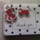Kangaroo Joey Fire Truck Thank You Card. 8 PCS. NEW