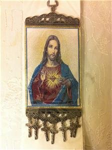 Tapestry -Jesus Wall hanging,Wall decor Great gift gold and blue color design