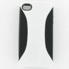 Apple iPhone 4/CDMA/4S Hybrid Case Black TPU + White Rubber Hard Cover