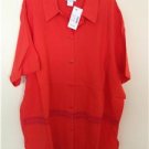 C.S.T Sport Plus size 2X,3X  Orange Cotton Shirt,Blouse,Top,Super Deal MSRP $32
