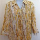 JM collection Women's Button Down Shirt/Blouse/Top/Tunic Size 6 100% Linen
