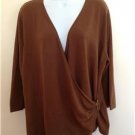 Dressbarn Women's Brown Knitted Wrap Top/Blouse/Sweater/Shirt Plus Size 18/20