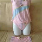 Sleepwear,intimates, 3 pcs set Tank Top,G string,Boy Short S,M,L-Red,Black,Pink