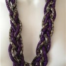 Stylish Purple Black Knitting  Necklace ,Jewelery  From Bakers Adjustable Chain