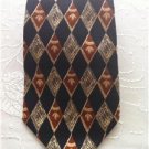 NEW GUESS USA American Classics Rust & Black Diamonds 100% Silk Tie