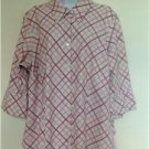 Lane Bryant Women's Pink Striped Button Down Shirt 3/4 Sleeve Plus Size 22/24