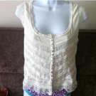 Dolce Cabo  Top,Blouse,Shirt S Ivory Lace Design ,New Perfect