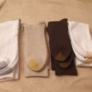 Gold Toe Men White  Brown Khaki Crew Socks 4 Pairs  New Great