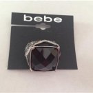 New BEBE Black Silver Color Ring Stretch  one size It is great  MSRP $24