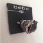 New BEBE Black Silver Color Ring Stretch one size It is great MSRP $24