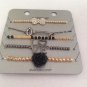 Stylish Bracelet 18pc Gold Black Silver Jewelery 5 pcs from Avenue MSRP:$16