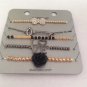 Stylish Bracelet 18pc Gold Black Silver Jewelery 5 pcs from Avenue MSRP:$16