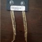 Bebe Stylish Multi Strand Crystal Diamond Style Gold Color Earrings MSRP $22