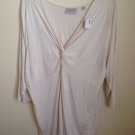 NWT Women's Avenue Ivory Soft Light Blouse Plus Size Shirt Size 22/24 2X
