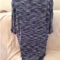 BCBGMAXAZRIA Navy Gray Top Blouse 3/4 Sleeves Size Small Silk Sweater New