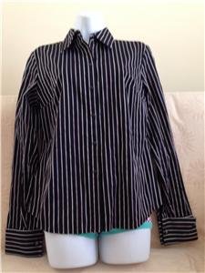 Express  Stretch Brand Button Down Black,Pink Purple Shirt Top Blouse Size 10