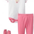 BON BEBE Baby Girls Sweet Bear 3 Pcs Pant Set 6-9 Months Baby Shower Gift