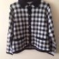 CRYSTAL KOBE Black Checked Button Down Cardigan Sweater Top PM Petite Medium