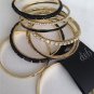 Stylish Multi Bracelet Bangle Set 9 pcs Black and Gold tones Jewelery from deb