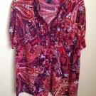New Lane Bryant 18 20 Plus Shirt Top Pink Yellow orange