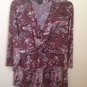 I.N.C. Woman Plus Size Shirt V Neck floral blouse Top  size 1X Brown Pink