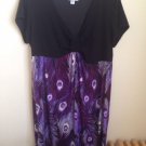 NEW AVENUE Polyester+Spandex Black +Purple Dress Women's Size 18/20