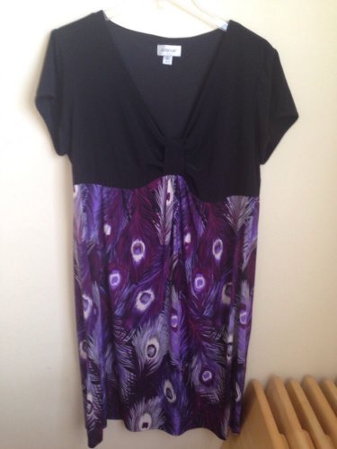 NEW AVENUE Polyester+Spandex Black +Purple Dress Women's Size 18/20