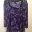 New studio 1940 Top Blouse  Tunic Purple Lilac Black 3x