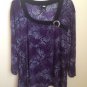 New studio 1940 Top Blouse  Tunic Purple Lilac Black 3x