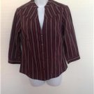 Ben Sherman Women's Striped Button Down Shirt Blouse Top Size S 100% Cotton