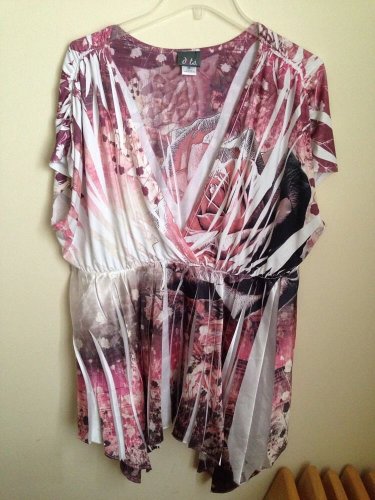 Dots 2x Plus Size Top Blouse Pink Wh&Auml;&plusmn;te Brand New Blouse New
