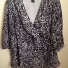 Lane Bryant Women's Black Printed Blouse Shirt Top Size 22/24