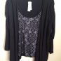 2X Top  by Bleeker & McDougal Black Lace Blouse Nwt Msrp $52