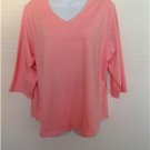 QVC Multiplicity Women's Pink Shirt/Top/Blouse Plus Size 1X Quarter Sleeve Light