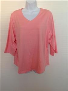 QVC Multiplicity Women's Pink Shirt/Top/Blouse Plus Size 1X Quarter Sleeve Light