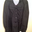 NWT Steve Madden Black Women Rain Coat Trench Jacket  Size XL