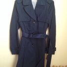 NWT Steve Madden Navy Women Rain Coat Trench Jacket  Size Large L