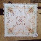 Ivory Brown Floral  16 x 16 Decorative Throw Couch Bed Pillow Cushion Cover