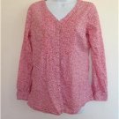 Lands' End Women Red Button Down Shirt/Blouse/Top/Tunic Size XS 2-4 100% Cotton