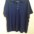 Croft & Barrow 3X Woman Polo T Shirt Top Blouse Navy Plus Size Cotton NWT