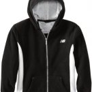 New Boy's Black NEW BALANCE Hoodie Jacket w/ Front  Zip & Fleece  Sz 5-6 New