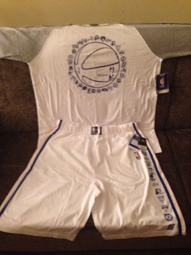 NBA Unk Cotton Licensed  2 Piece Set - Mens - Size Large  White - Loungewear NWT