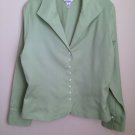 TALBOTS WOMEN'S Green WRINKLE RESISTANT STRETCH LONG SLEEVE SHIRT TOP SIZE 12!
