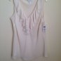 CHarter Club DOUBLE RUFFLE OFF-WHITE SOFT STRETCH TOP SHIRT SHELL TANK CAMI~1x