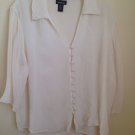 AVENUE WOMENS Lined BUTTON UP BLOUSE SIZE 22/24 COLOR ivory New