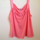 Avenue Coral  Orange  Satin Ruffle Top Shirt Tank Cami Plus Size 18/20