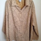 SAG HARBOR BLOUSE 3X Khaki Color EMBRIODERED Shirt Jacket  SUEDE Like Msrp $44