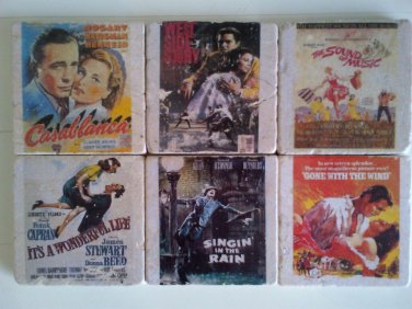 Classic Movie Set A Tumbled Tile Coasters